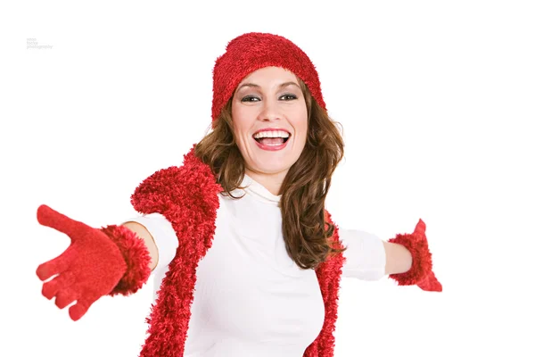 Winter: Happy Woman Looking To Camera — Stock Photo, Image
