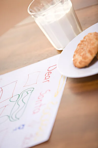 Natal: Carta a Santa com biscoitos — Fotografia de Stock