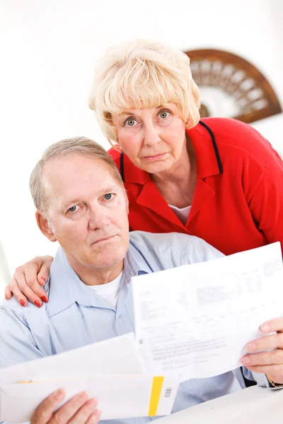 Seniors: Couple Not Happy About Bills — Stock Photo, Image