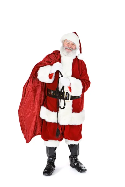 Santa: Holding Sack Full Of Gifts — Stock Photo, Image