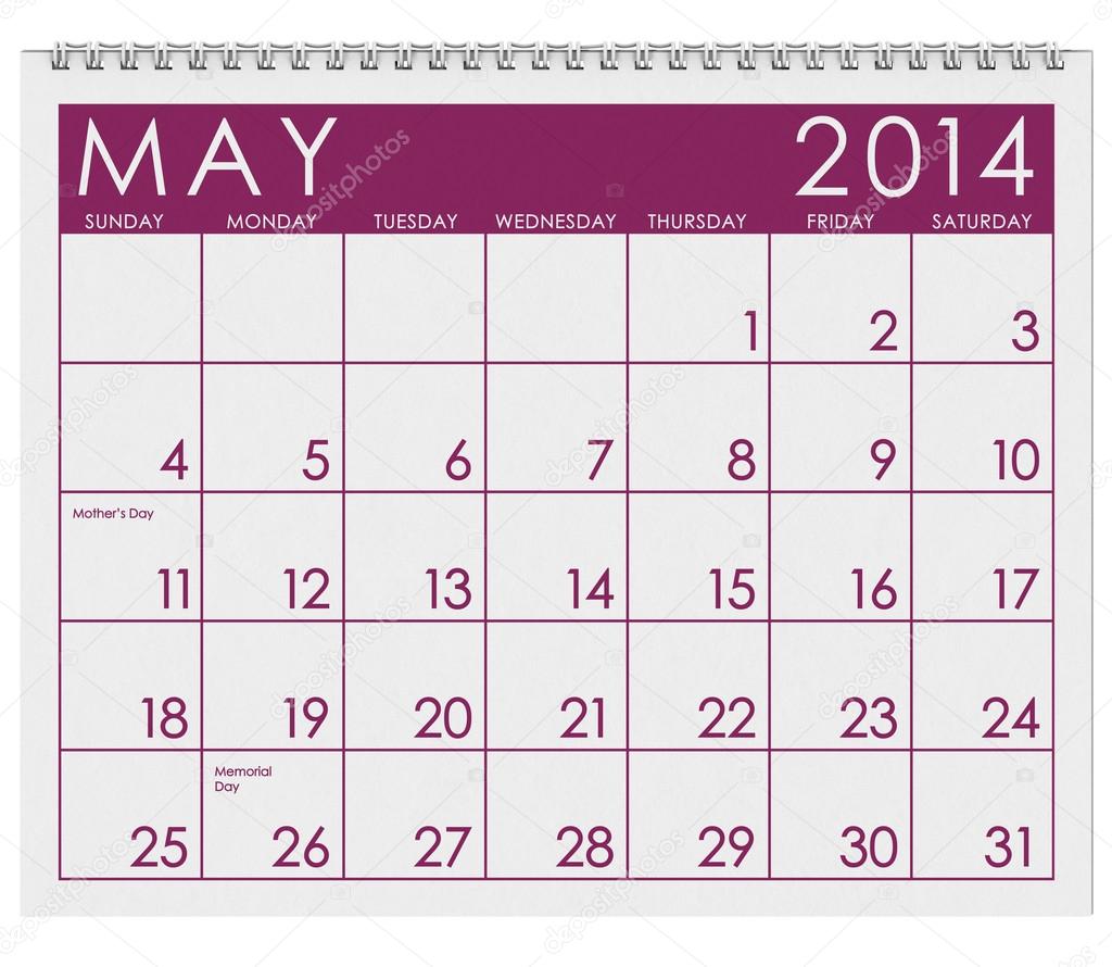14 Calendar May Stock Photo By C Sjlocke