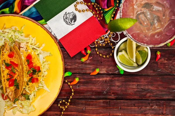 Pozadí: tacos, margarity a spousta zábavy! — Stock fotografie