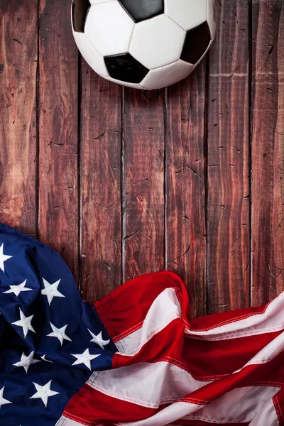 Soccer: United States Ball and Flag Background — Stock Photo, Image