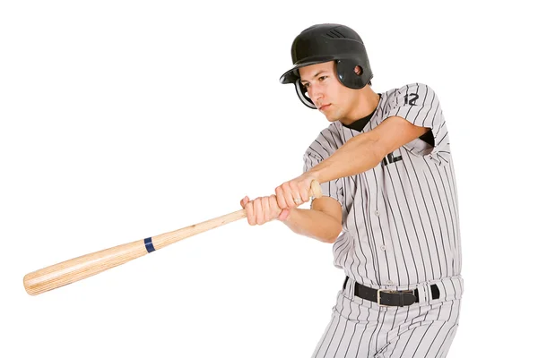 Baseball: Giocatore Swinging Bat — Foto Stock