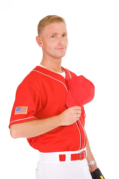 Beyzbol: oyuncu bağlılık sözü için hazır — Stok fotoğraf