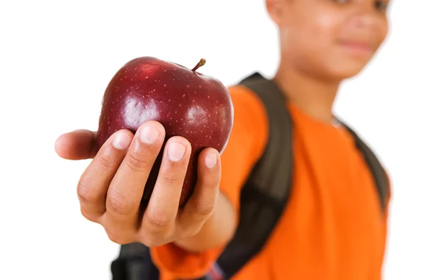 Student: apple voor de leraar — Stockfoto