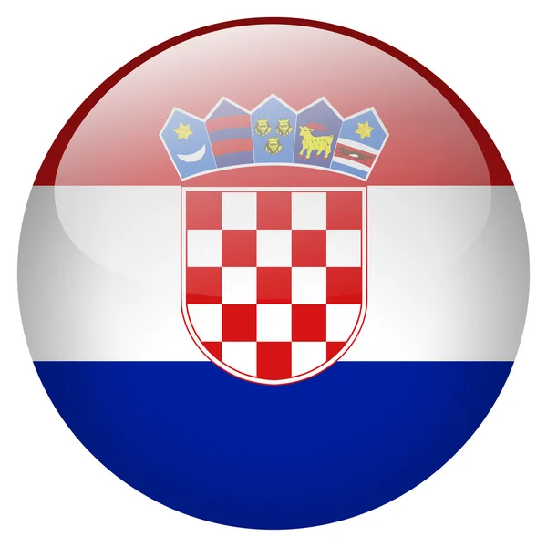 Kroatien flagga knappen — Stockfoto