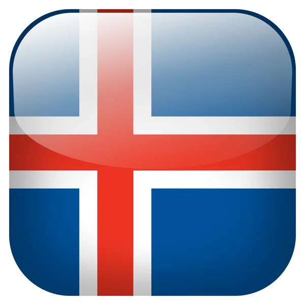 アイスランドの旗のボタン — ストック写真