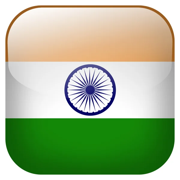 Кнопка индийского флага — стоковое фото