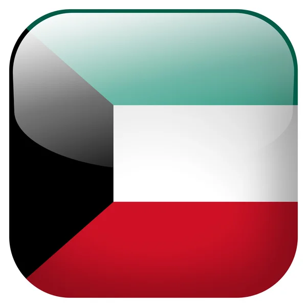 Kuwait flag button — Stock Photo, Image