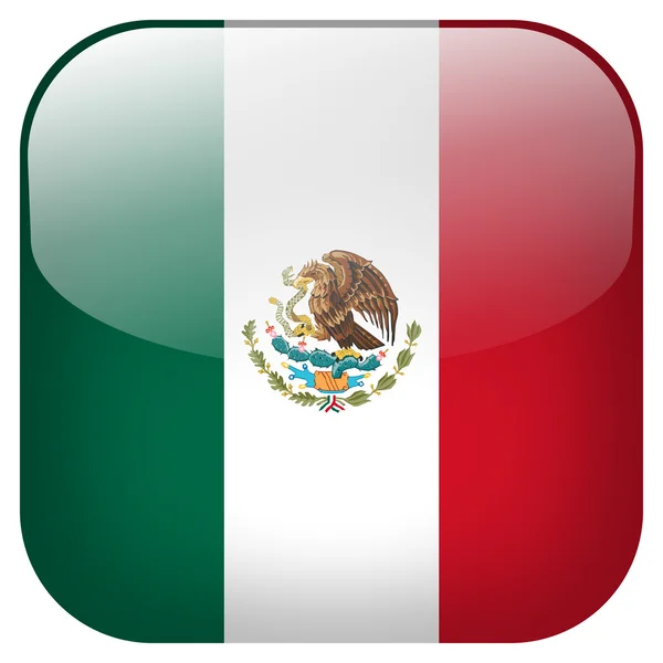 Botão bandeira mexico — Fotografia de Stock