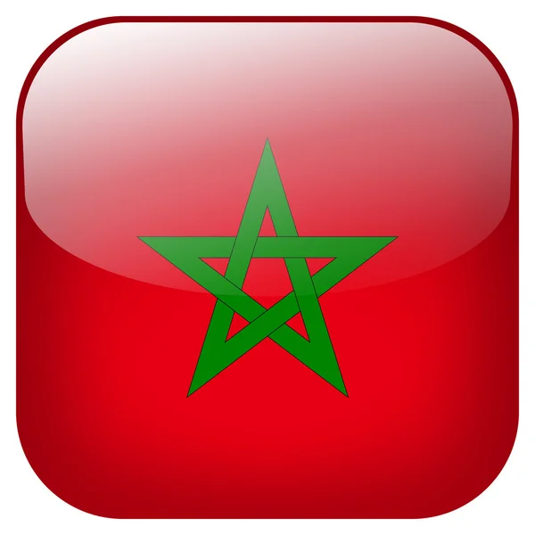 Morocco flagga knapp — Stockfoto