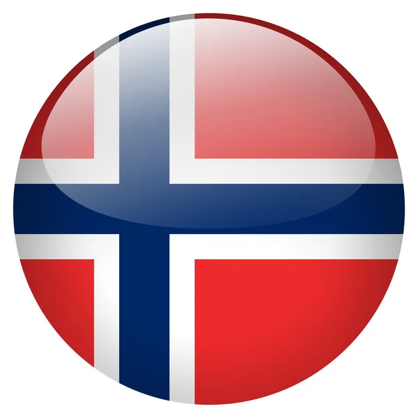 Norsko vlajka tlačítko — Stock fotografie