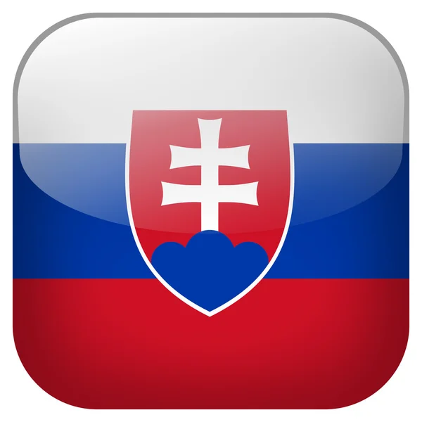 Slovakien flagga knappen — Stockfoto