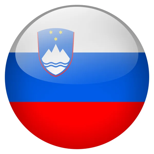 Sloveniens flagga knappen — Stockfoto