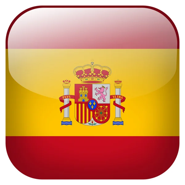 Botão bandeira espanha — Fotografia de Stock