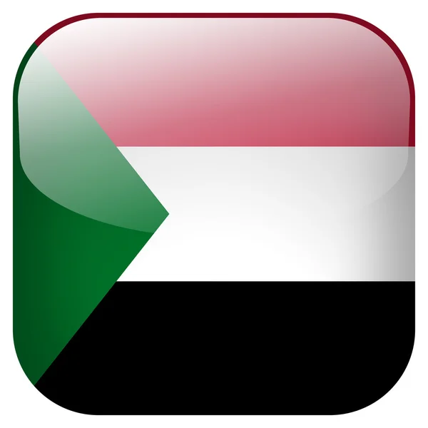 苏丹国旗按钮 — 图库照片