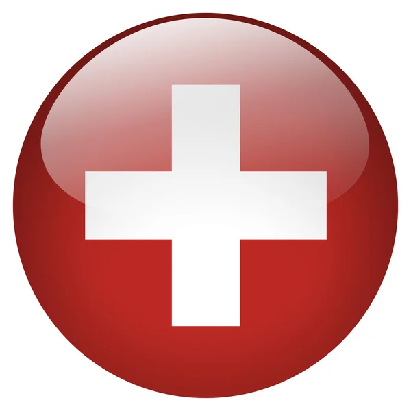 İsviçre bayrağı düğmesi — Stok fotoğraf