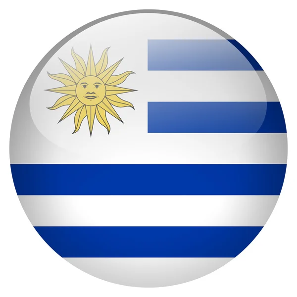 Uruguay flagga knappen — Stockfoto