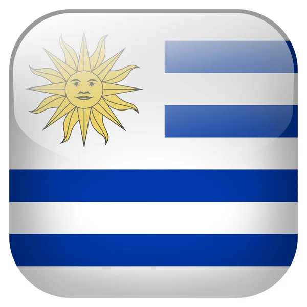 Botão bandeira uruguai — Fotografia de Stock