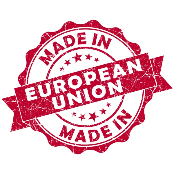 Feito em selo de união europeia — Fotografia de Stock