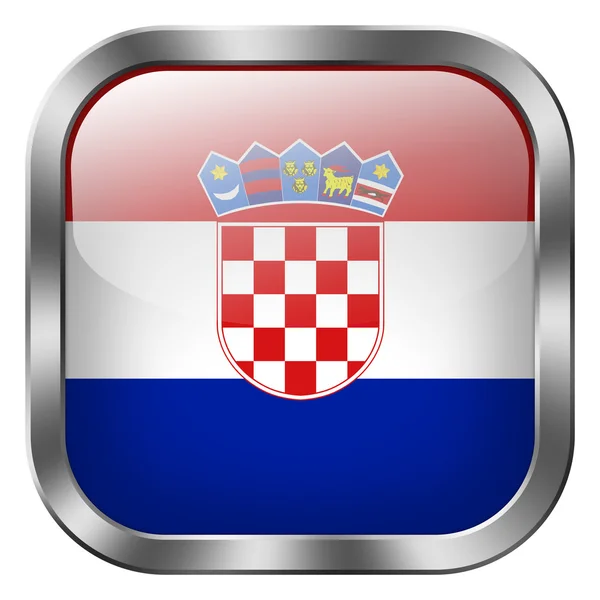 Croatia botón de bandera — Foto de Stock