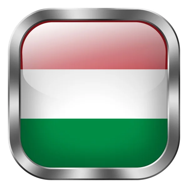 Botón de bandera hungary — Foto de Stock