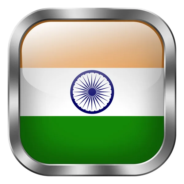 Botão bandeira da Índia — Fotografia de Stock