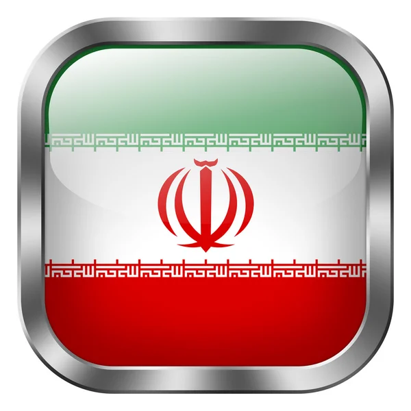 Iran flag button — Stock Photo, Image