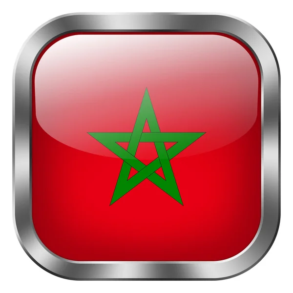 Morocco flagga knapp — Stockfoto