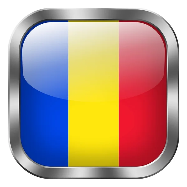 Romanya bayrağı düğmesi — Stok fotoğraf