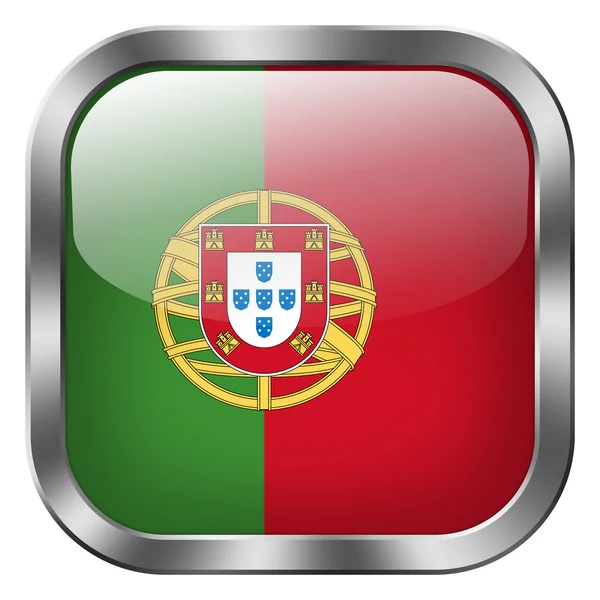 Portekiz bayrağı düğmesi — Stok fotoğraf