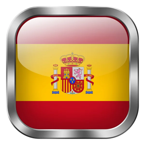 Botão bandeira espanha — Fotografia de Stock