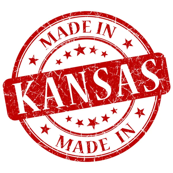 Feito em selo de Kansas — Fotografia de Stock