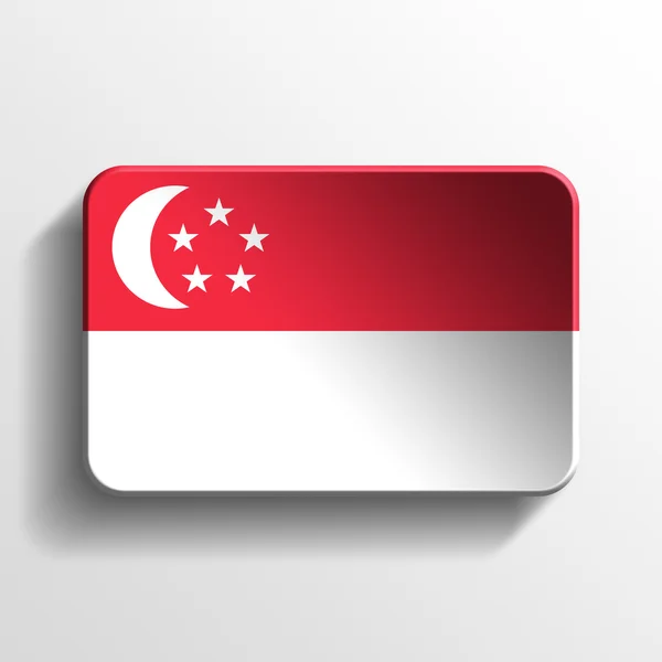 Singapore 3d button — Zdjęcie stockowe