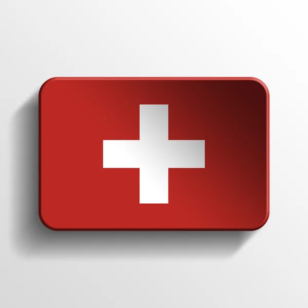 Szwajcaria przycisk 3d — Zdjęcie stockowe