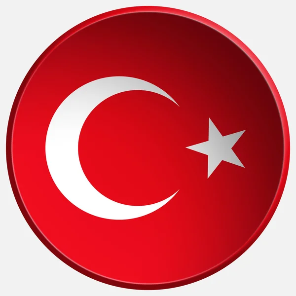 Turkey 3d round button — Stock Photo, Image