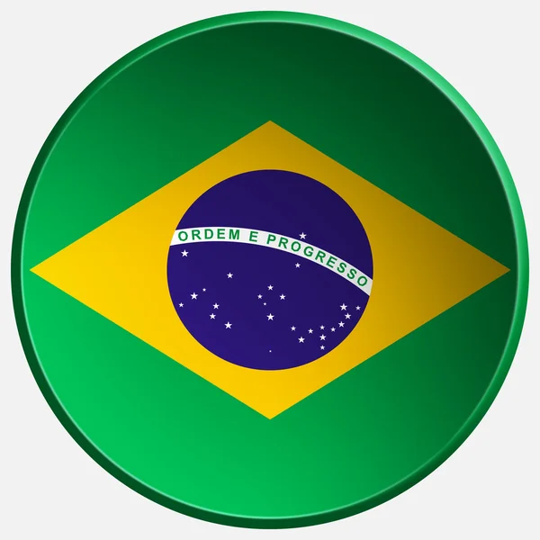 Brezilya 3d yuvarlak düğmesi — Stok fotoğraf