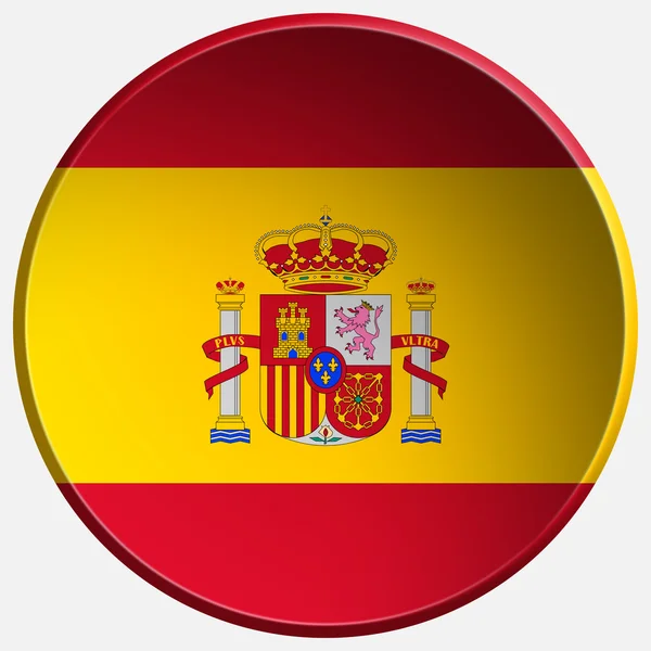 Espanha botão redondo 3d — Fotografia de Stock