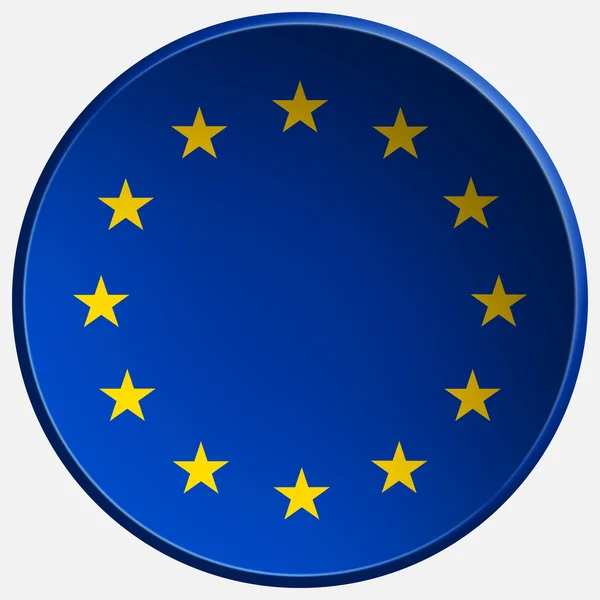 EU 3d kulaté tlačítko — Stock fotografie