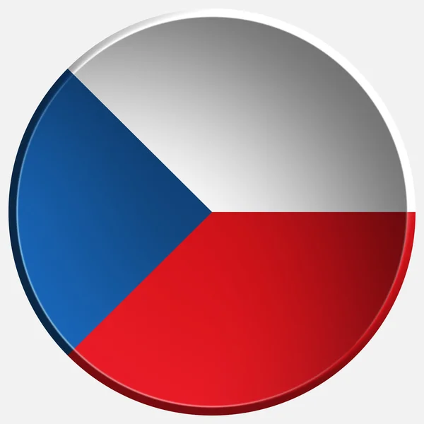 3d кругла кнопка Чехії — стокове фото