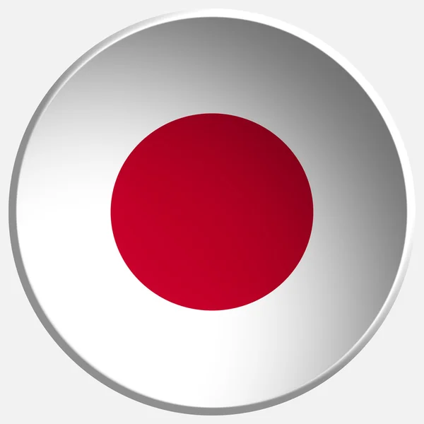 Japan 3D-ronde knop — Stockfoto