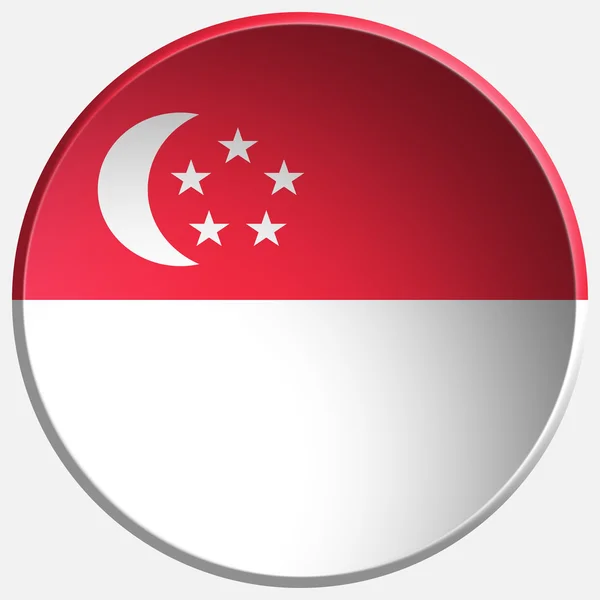 Сінгапур 3d кругла кнопка — стокове фото