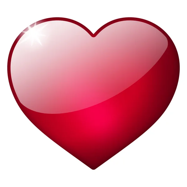 Red heart button — Stock Photo, Image