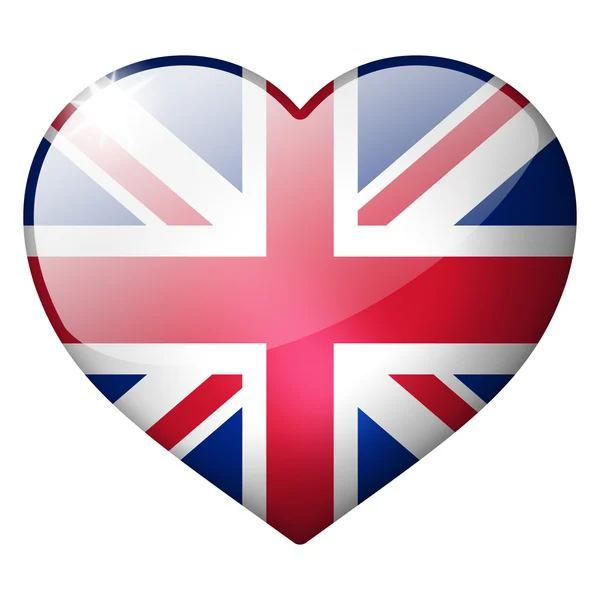 Tlačítko srdce UK — Stock fotografie