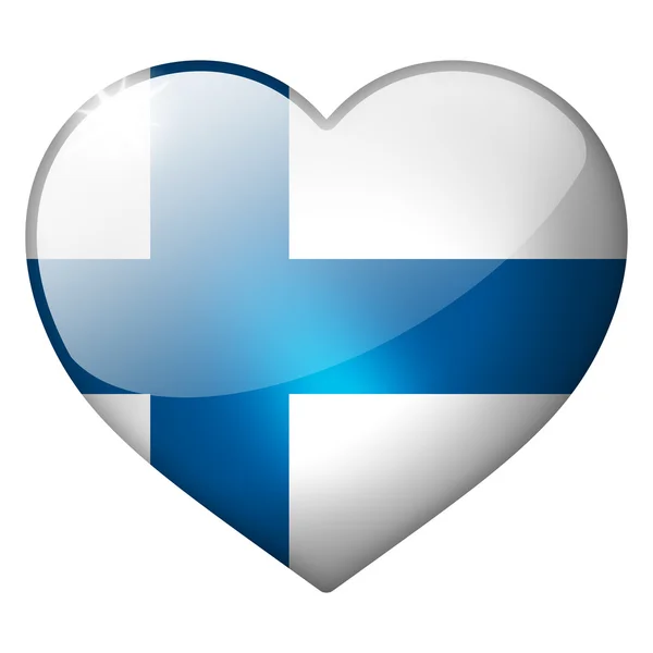 Finland heart button — Stock Photo, Image