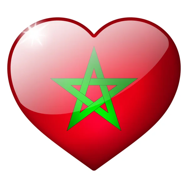 Morocco heart button — Stock Photo, Image
