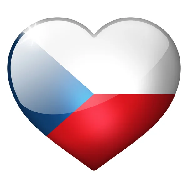 Czech republic heart button — Stock Photo, Image