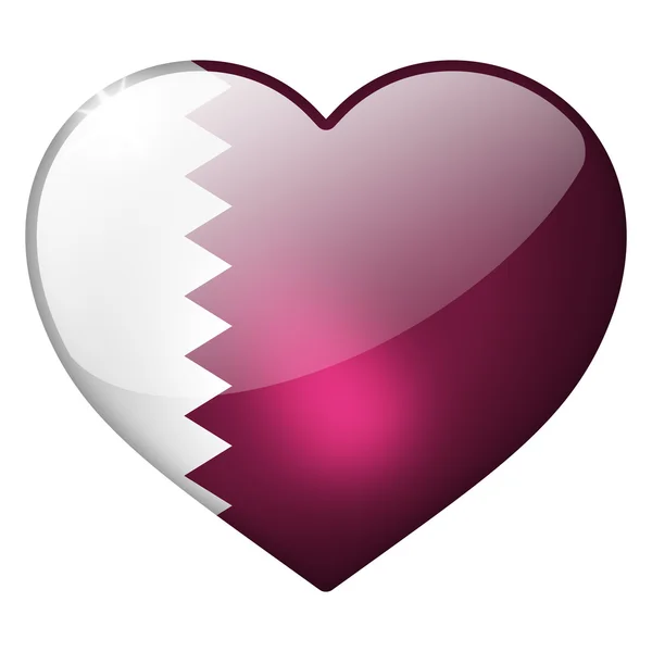 Qatar heart button — Stock Photo, Image