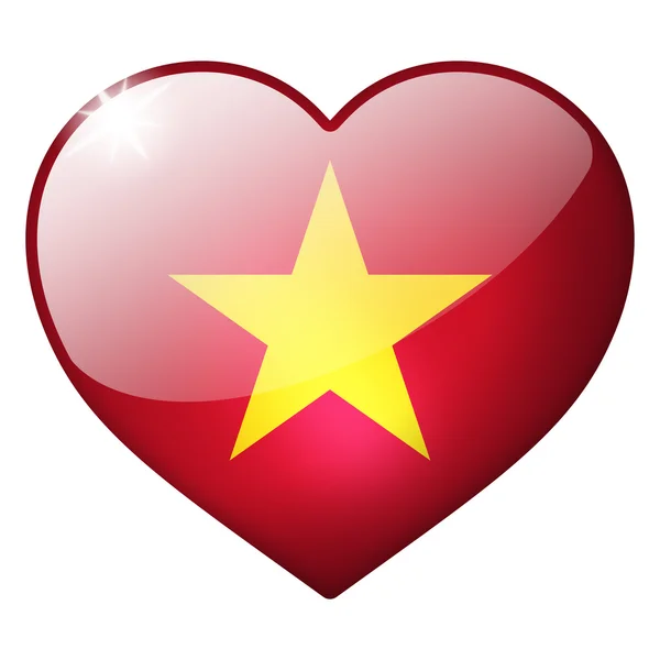 Vietnam heart button — Stock Photo, Image